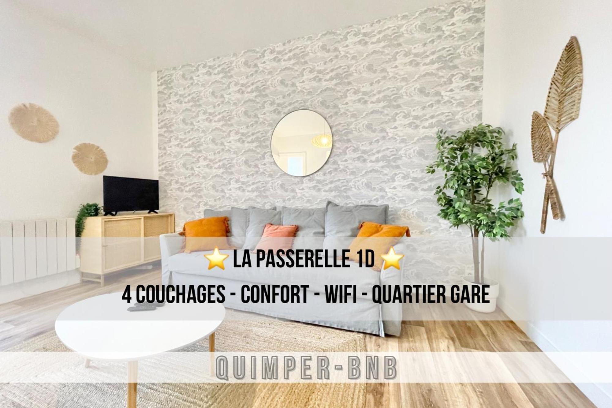 La Passerelle 1D - Quartier Gare - Wifi كْيَمبيه المظهر الخارجي الصورة